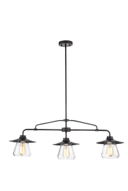 3 Light Glass Shade Chandelier