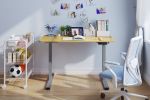 Electric Standing Desk Adjustable Height Desk Home Office Computer Workstation Sit Stand up Desk, 48 x 24 inches (Grey Frame + Maple Top)