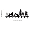 "Wolf Key Holder Wall Mount - 8 Hook Coat Rack for Keys, Hats & Scarves - Rustic Entryway Organizer for Hallway
