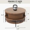 Flip-Top Round Coffee Table with Storage for Living Room, 31.5" Farmhouse Style Center Table with Sliding Doors & Hidden Compartment