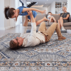 LOOM & LUXE Collection 6X9 Blue/Cream/Bordered Non-Shedding Living Room Bedroom Dining Home Office Stylish and Stain Resistant Area Rug
