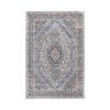 LOOM & LUXE Collection 6X9 Blue/Cream/Bordered Non-Shedding Living Room Bedroom Dining Home Office Stylish and Stain Resistant Area Rug