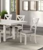 Rustic White Oak Farmhouse 2pcs Dining Chairs Cross Back Wooden Cushion Seat Kitchen Dining Room Furniture