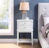 White Nightstand 2 Drawers 28 inches Tall for Bedroom,Wood Sofa Side Table with Storage Shelf,Large End Tables,Modern Bedside Table for Home Furniture