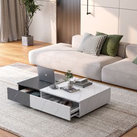 Modern style - Black and white coffee table with two storage spaces - Accent table