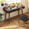 Mid-Century Modern Computer Desk with Drawer and Open Compartment