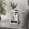 Everet 25" High 3-Tier Side Table Black White