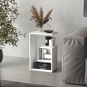 Everet 25" High 3-Tier Side Table Black White