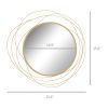 25.6" Circle Mirror for Wall, Modern Metal Wall Art for Living Room, Bedroom and Dining Room, Gold