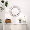 25.6" Circle Mirror for Wall, Modern Metal Wall Art for Living Room, Bedroom and Dining Room, Black