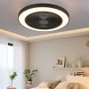 19-inch Black Ceiling Fan Light with LED RGB – Dimmable & Color-Changing, APP & Remote Control, Modern Smart Ceiling Fan for Living Room, Bedroom