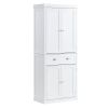 72" Kitchen Pantry Storage Cabinet, Freestanding Utility Cabinets with Doors, Drawer and 3 Adjustable Shelves, Tall Food Buffet Pantries for Kitchen,