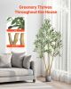 VEVOR 7FT Artificial Olive Tree with Black Pot, Tall Fake Tree with Natural Wood Trunk & Realistic Green Leaves and Fruits, Indoor Faux Plant for Home