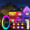 19-inch Black Ceiling Fan Light with LED RGB – Dimmable & Color-Changing, APP & Remote Control, Modern Smart Ceiling Fan for Living Room, Bedroom