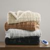 1 PCS 50x70" Oversized Faux Fur Heated Throw Ivory Texture