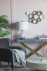 14x14x23" White And Grey Glass Table Lamp