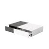 Modern style - Black and white coffee table with two storage spaces - Accent table
