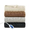 1 PCS 50x70" Oversized Faux Fur Heated Throw Ivory Texture