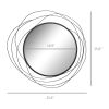 25.6" Circle Mirror for Wall, Modern Metal Wall Art for Living Room, Bedroom and Dining Room, Black