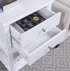 White Nightstand 2 Drawers 28 inches Tall for Bedroom,Wood Sofa Side Table with Storage Shelf,Large End Tables,Modern Bedside Table for Home Furniture