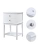 White Nightstand 2 Drawers 28 inches Tall for Bedroom,Wood Sofa Side Table with Storage Shelf,Large End Tables,Modern Bedside Table for Home Furniture