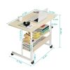 Height Adjustable Laptop Desk 3-Tier Mobile Laptop Table C Side Snack Table With Rolling Wheels for Couch Bed Sofa Living Room Bedroom