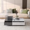 Modern style - Black and white coffee table with two storage spaces - Accent table