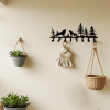 "Wolf Key Holder Wall Mount - 8 Hook Coat Rack for Keys, Hats & Scarves - Rustic Entryway Organizer for Hallway
