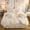 LIFEREVO 3 Pieces Luxury Plush Shaggy Faux Fur Duvet Cover Set(1 Fluffy Fuzzy Comforter Cover + 2 Pompoms Fringe Quilted Pillow Covers) Furry Bedding