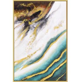 100% Handmade Abstract Oil Painting Wall Art Modern Minimalist Marble Texture Picture Canvas Home Decor For Living No Frame (size: 90X120cm)
