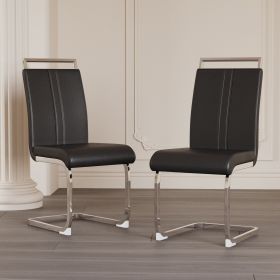 Modern Dining Chairs (Color: Black+plating+2in1)