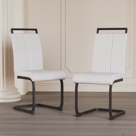 Modern Dining Chairs (Color: White+Black leg+2in1)