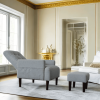 Living room sofa single chair with ottoman, Modern multi-function fabric living room chair bed